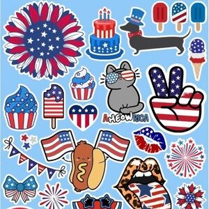 4th of July Sticker set